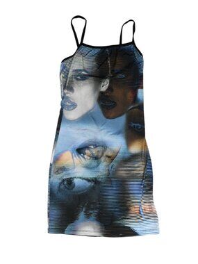 Jaded London x Sydney Carlson Strappy Backless Mini Dress in Blue